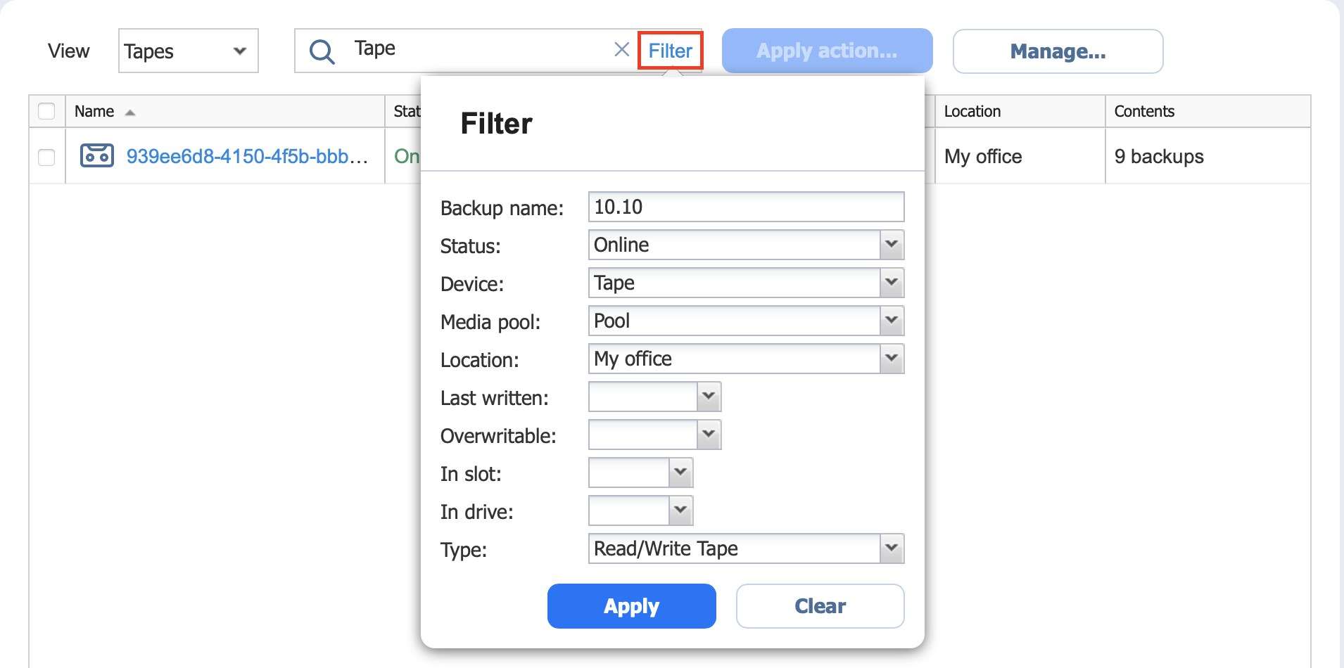 Managing Tape Cartridges